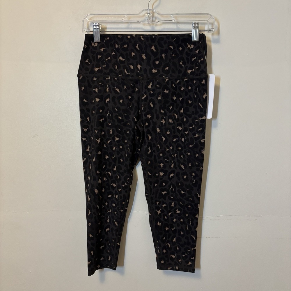 NEW Varley Let's Go High Rise Leggings Gray Animal Print Cropped M‎